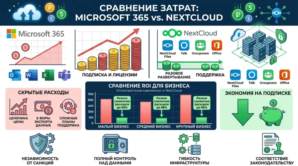 Экономия на лицензиях при переходе с Microsoft 365 на NextCloud